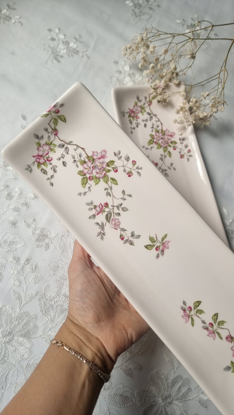 رولت خوری سرامیکی شکوفه صورتی دست ساز