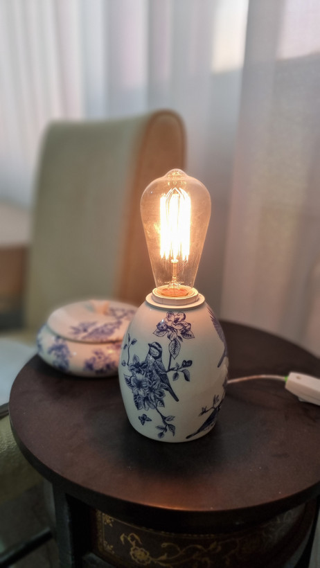 چراغ خواب سرامیکی قلم آبی دست ساز