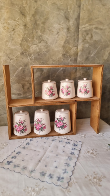 بانکه سرامیکی مخروط گلسرخ دست ساز