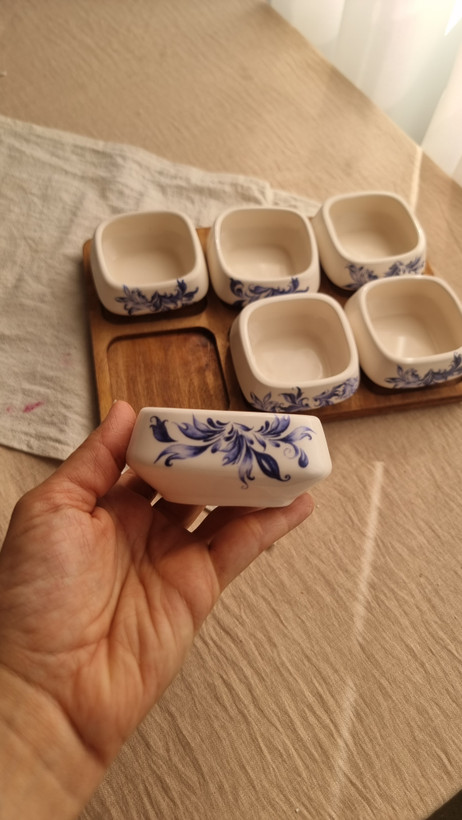 مزه خوری سرامیکی و سینی چوبی