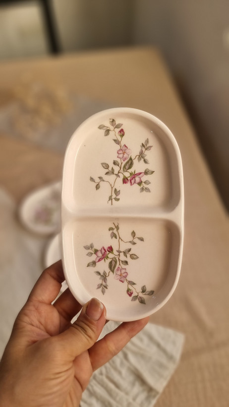 ست مزه خوری سرامیکی دستساز شکوفه صورتی