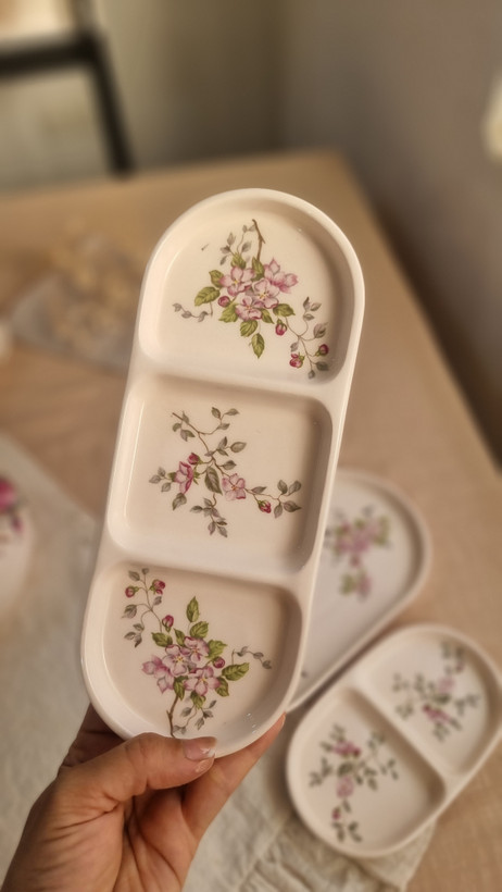 ست مزه خوری سرامیکی دستساز شکوفه صورتی